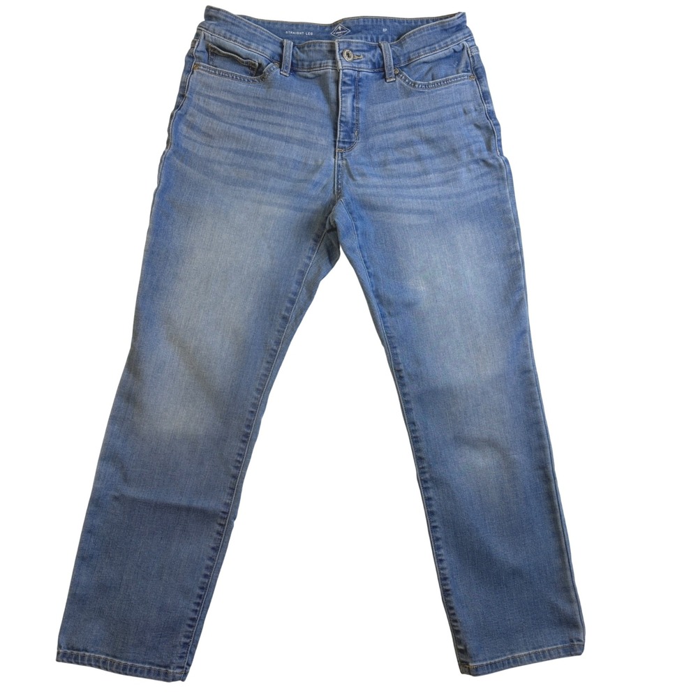 St Johns Bay Jeans Womens‎ 8 Blue Med Wash Straight Leg classic everyday